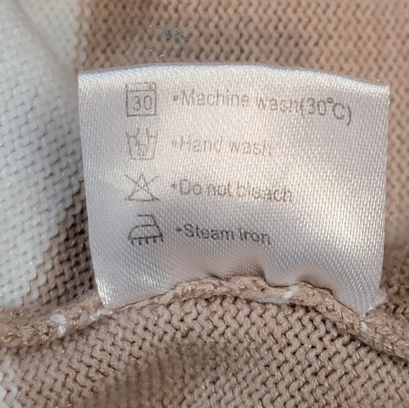 ZESICA Women's Size Medium Long Sleeve Crewneck Stripe Crop Sweater - Picture 6 of 10